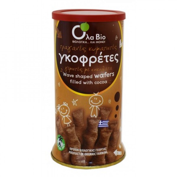 ΒΙΟ Γκοφρέτες Γεμιστές Με Σοκολάτα  (Πουράκια)  140gr