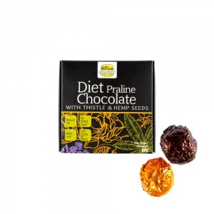 DIET CHOCOLATE PRALINE STEVIA  WITH THISTLE AND HEMP SEEDS 80 GR