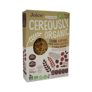 BIO Δημητριακά με Ταχίνι Ολικής  Άλεσης Καρύδια, Φουντούκια & Κανέλλα Κευλάνης 350gr