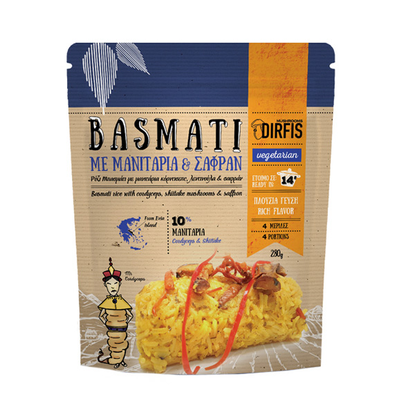 Μπασμάτι με μανιτάρια (κόρντισεπς-λεντινούλα) και σαφράν 280γρ.